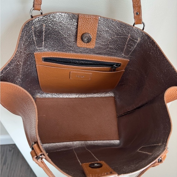 Botkier Hudson Stripe Tote Brown Leather - Picture 4 of 7